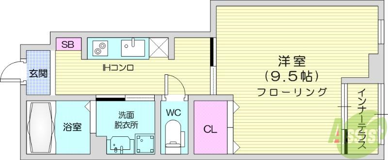 仙台空港鉄道 名取駅 徒歩14分 2階建 築2年(1K/1階)の間取り写真