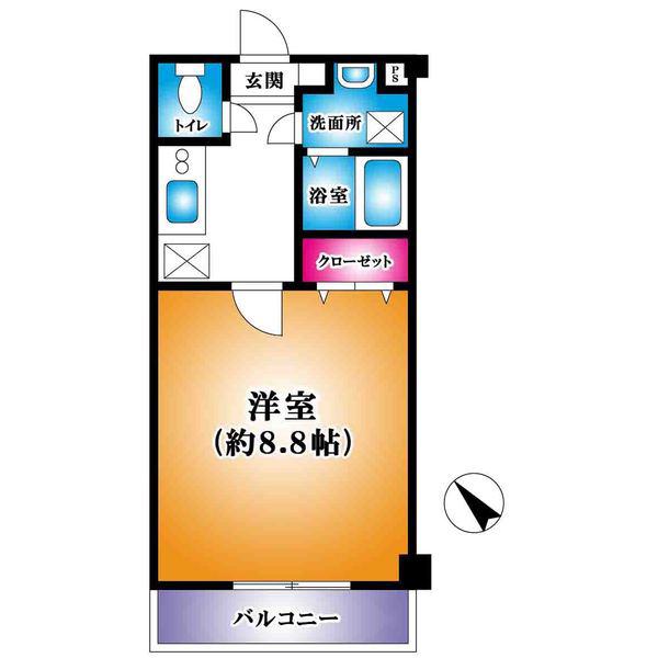 サンセール(1K/1階)の間取り写真