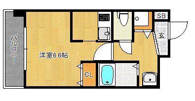 アスヴェル京都御所前II(1K/6階)の間取り写真