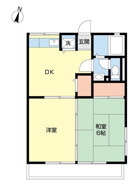 プティメゾン(2DK/1階)の間取り写真