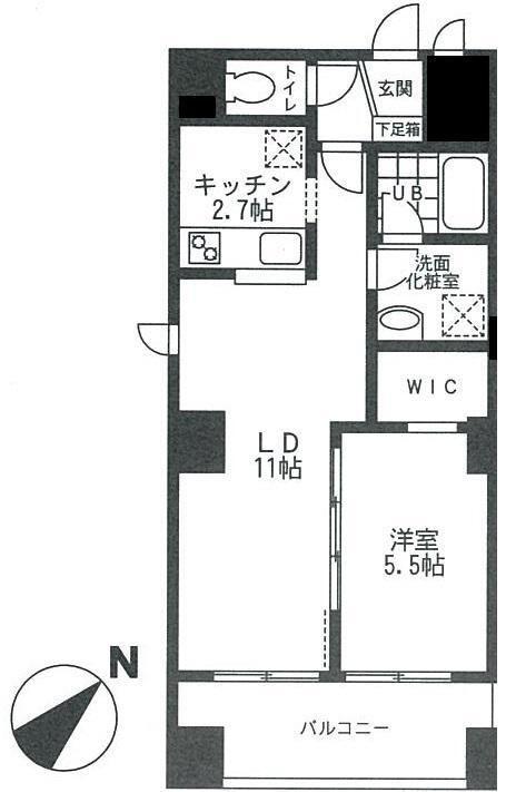 ラ・サクラス(1LDK/2階)の間取り写真