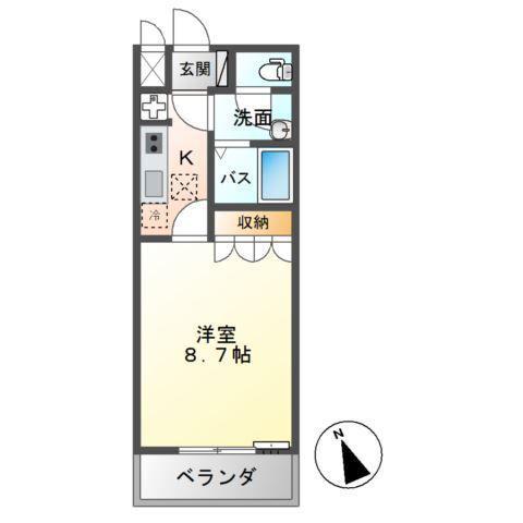セピアローズ(1K/1階)の間取り写真