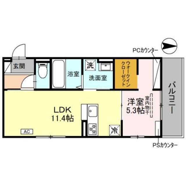 アドラブール(1LDK/1階)の間取り写真