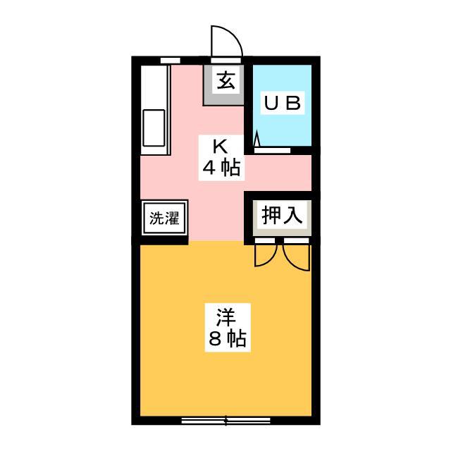 コーポオレンジ(1K/1階)の間取り写真