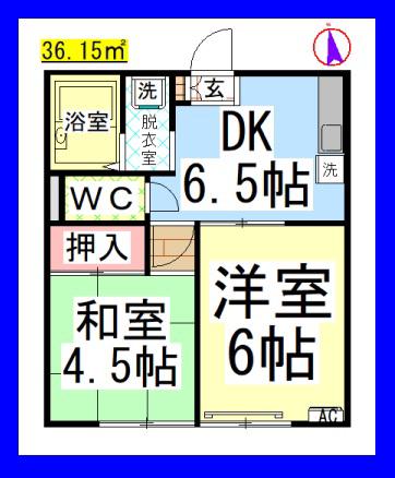 AF メゾンヤマゴ(2DK/1階)の間取り写真