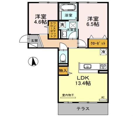 ビスターレ(2LDK/1階)の間取り写真