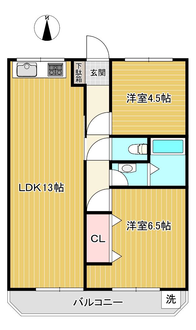 ジョイ・おれんじ(2LDK/1階)の間取り写真