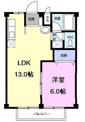 シティハイツYAMAKI(1LDK/2階)の間取り写真