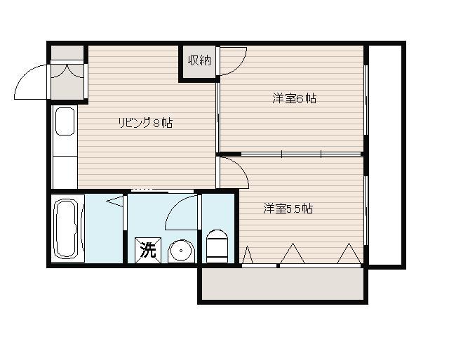 新大阪ハイツさこ(2DK/7階)の間取り写真