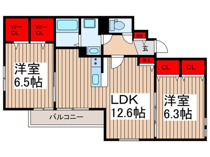 LA・FELICE(2LDK/3階)の間取り写真
