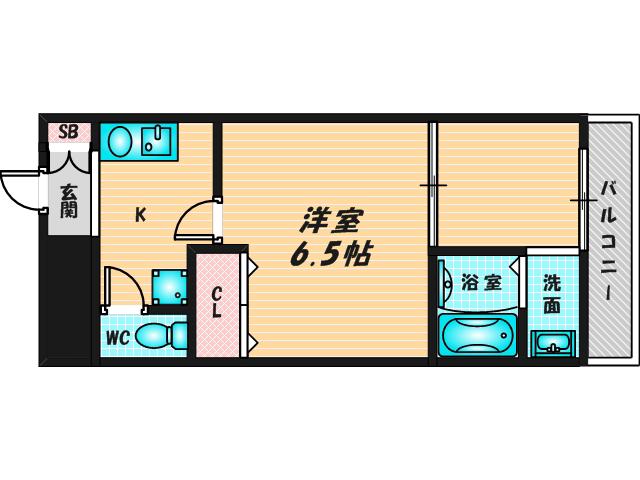 ヒルズR&A(1K/6階)の間取り写真