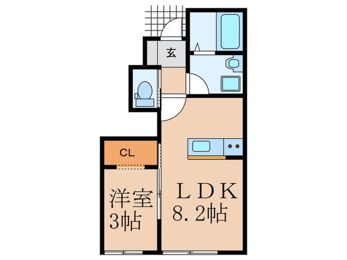 ルテナント(1LDK/1階)の間取り写真