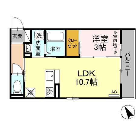 エメ ドゥーズ(1LDK/1階)の間取り写真