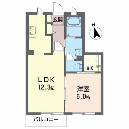 オーチャード(1LDK/1階)の間取り写真