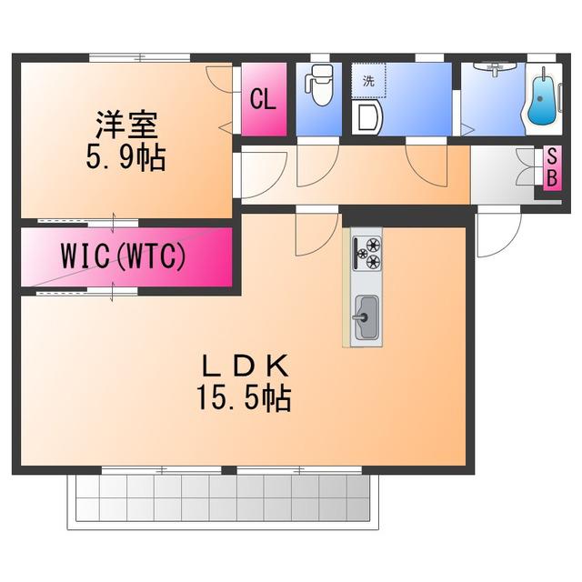 カーサワケダ(1LDK/2階)の間取り写真