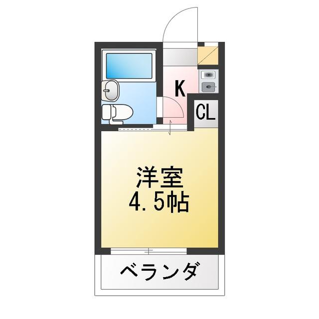 フラット根津2(ワンルーム/2階)の間取り写真
