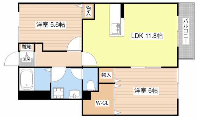 サンシティ A(2LDK/1階)の間取り写真