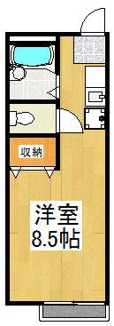 グレースフルアライA(ワンルーム/2階)の間取り写真
