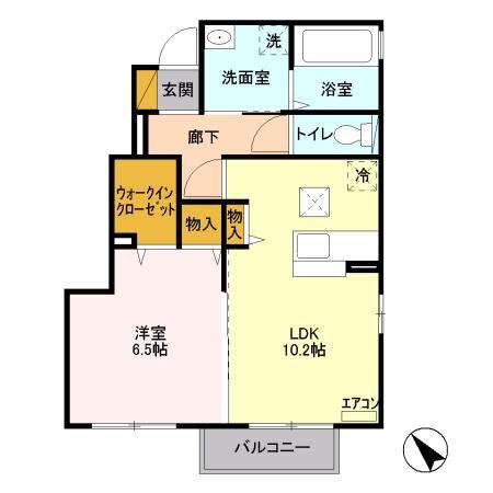 コトー・ルシエルB(1LDK/1階)の間取り写真