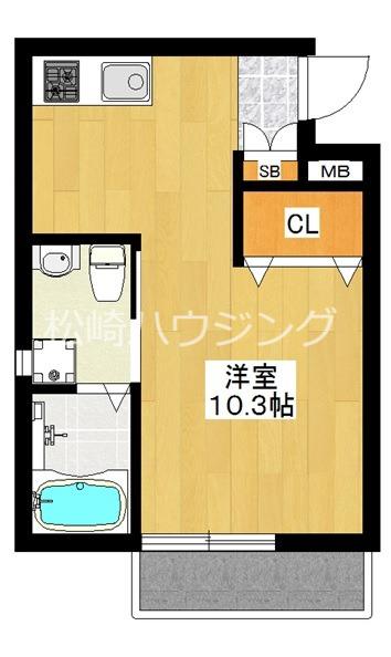 グレーシアSK(ワンルーム/3階)の間取り写真