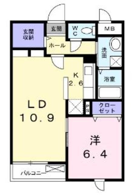 ジュリエット(1LDK/2階)の間取り写真