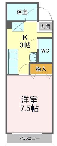 桜館10(1K/5階)の間取り写真