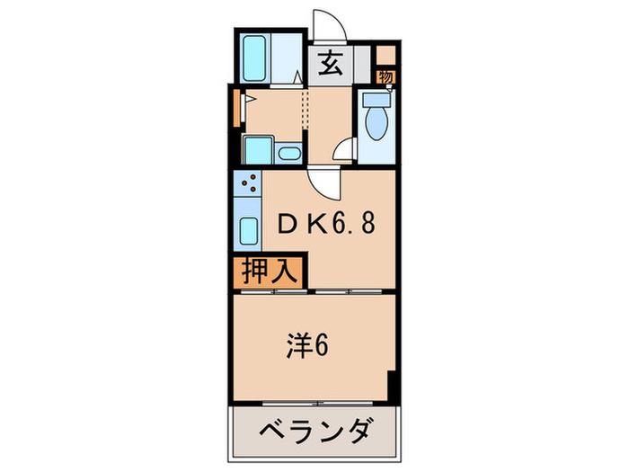 グレイス西宮(1DK/5階)の間取り写真