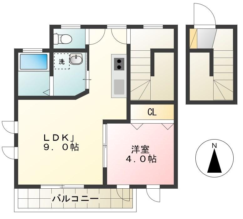 サウステラス高井戸(1LDK/2階)の間取り写真