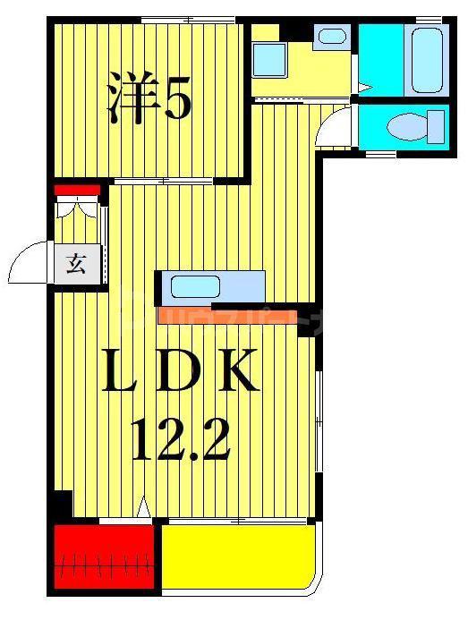 ソフィア-K(1LDK/2階)の間取り写真