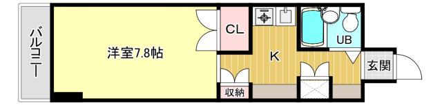 リエス浜松駅南(1K/1階)の間取り写真