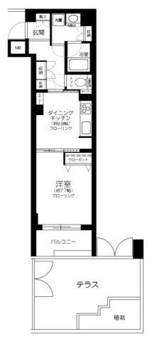 ベルメゾン文京白山(1DK/2階)の間取り写真