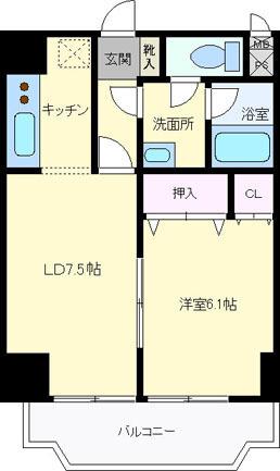 ロフティ滝沢(1DK/3階)の間取り写真