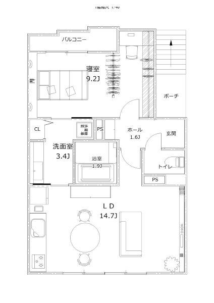 ヴィラアイリス(1LDK/2階)の間取り写真
