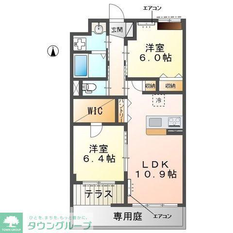 流山市駒木マンション(2LDK/1階)の間取り写真