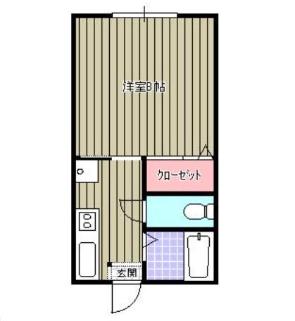 エスティアム中須賀(1K/2階)の間取り写真