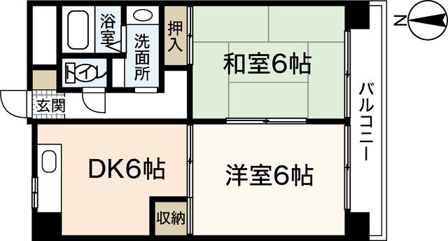 スタープラザ舟入(2DK/8階)の間取り写真