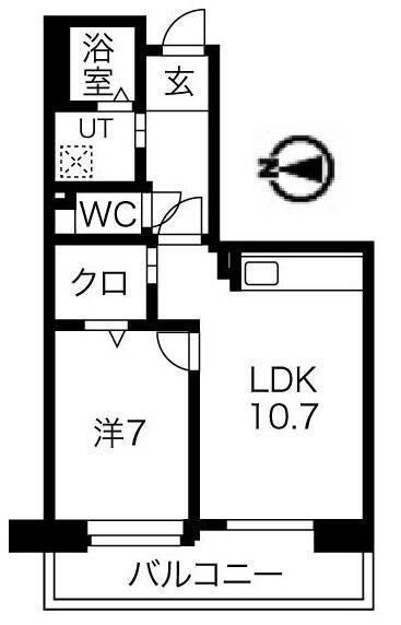 アクティ目黒駅前2棟(1LDK/3階)の間取り写真