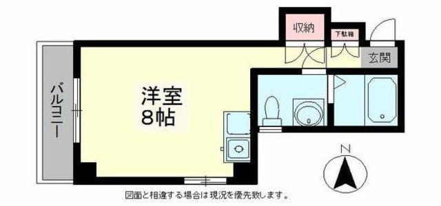 アイクビル(ワンルーム/4階)の間取り写真