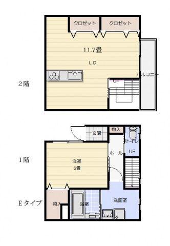 ヴィジュ酒津(1LDK/1階)の間取り写真