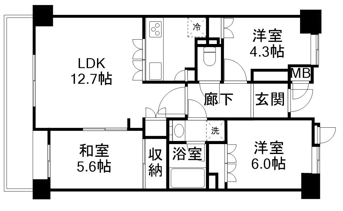 ルネステージ武蔵境(3LDK/2階)の間取り写真