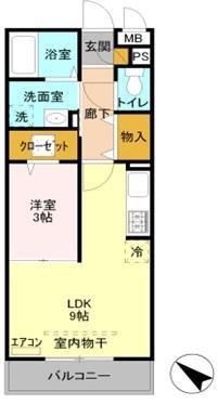 マロメリカⅠ(1LDK/1階)の間取り写真