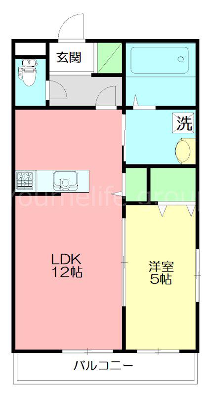 エスペランサII(1LDK/2階)の間取り写真