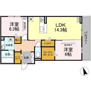 シングレイス(2LDK/3階)の間取り写真