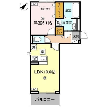 BRANSIA小篠原 野洲市小篠原(1LDK/3階)の間取り写真
