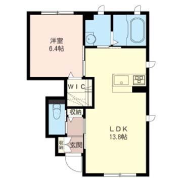 グランドパレスA(1LDK/1階)の間取り写真