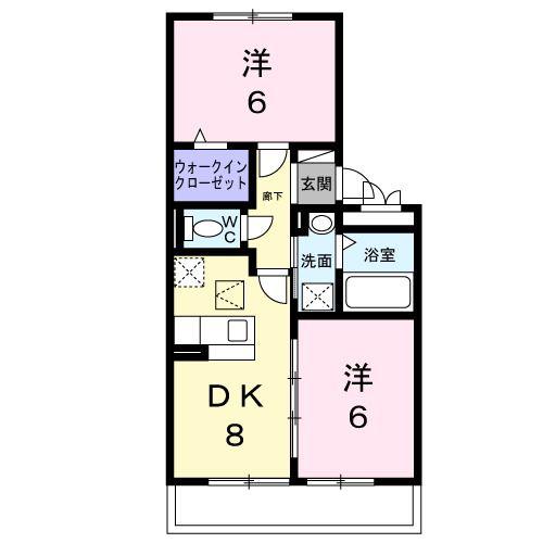 ソフィアケイ(2DK/1階)の間取り写真
