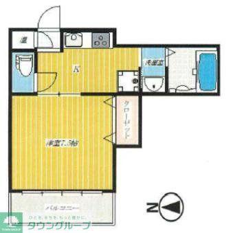 サントミ保木間マンション(2K/7階)の間取り写真