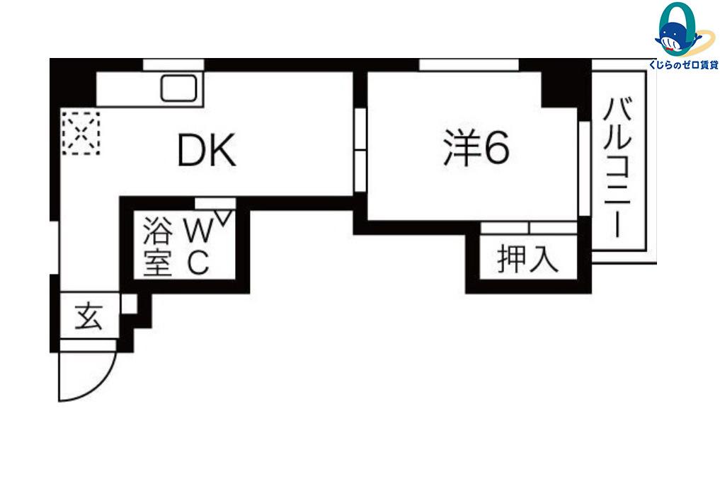 畑江ロイヤルハイツ(1DK/3階)の間取り写真