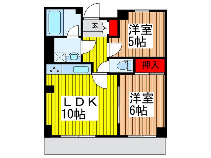 ヴィンテージ桜木町(2LDK/1階)の間取り写真