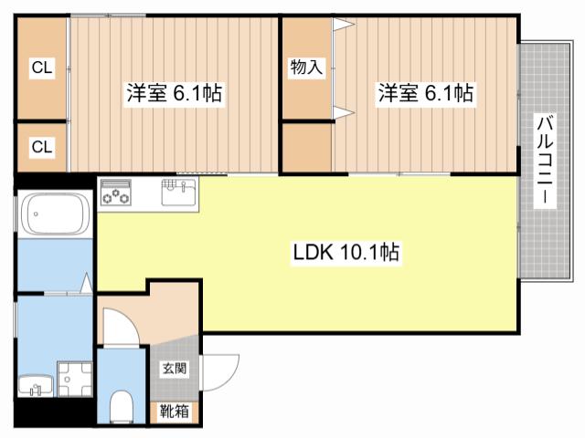 マピエス(2LDK/2階)の間取り写真